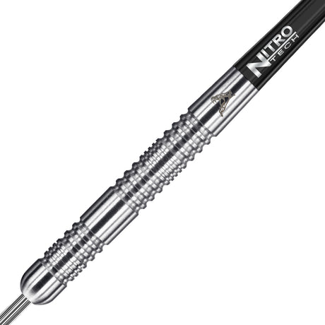 Close up view of the Peter Wright Euro 11 barrel grip and precision machining