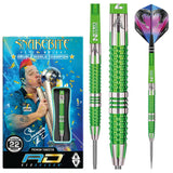 Peter Wright Mamba 2 Steel Tip Darts product image showing the complete dart set, packaging and accessories