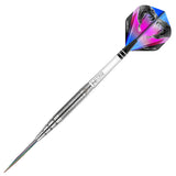 Detailed angle highlighting the Peter Wright PL15 barrel design and grip pattern