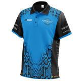 Red Dragon Peter Wright Snakebite Double World Champion Tour Polo front view image showing the complete polo design, colours, and sponsor logos