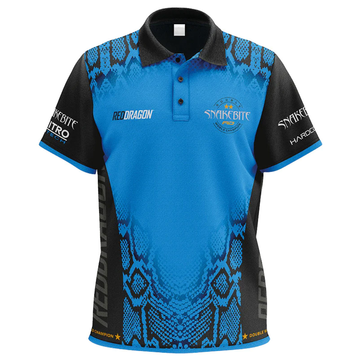 Red Dragon Peter Wright Snakebite Double World Champion Tour Polo main product image showing the official player polo design and branding