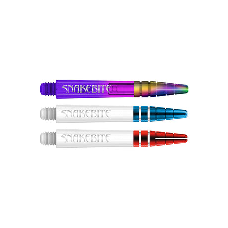 Peter Wright Snakebite Logo Nitro Ionic Dart Stems main product image showing the stems, packaging, and included contents