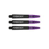 Peter Wright Snakebite Logo Nitrotech Dart Stems Black Purple main product image showing the stems, packaging, and included contents