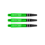Peter Wright Snakebite Logo Nitrotech Dart Stems Green main product image showing the stems, packaging, and included contents