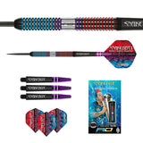 Contents of the Peter Wright Spirit darts box including flights, shafts and accessories