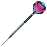 Detailed angle highlighting the Peter Wright Supa Venom barrel design and grip pattern