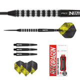 Contents of the Razor Edge Elite darts box including flights, shafts and accessories