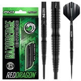 Razor Edge Extreme Steel Tip Darts product image showing the complete dart set, packaging and accessories