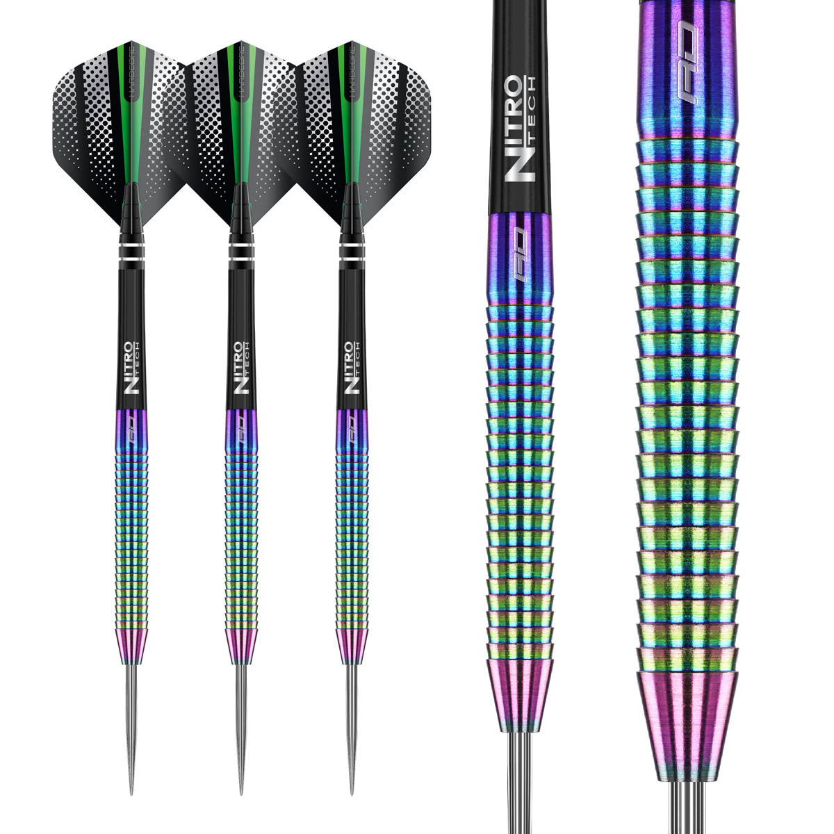 Multiple angle view of the Razor Edge Spectron dart barrel profile and design
