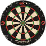 Red Dragon Razoredge Dartboard main product image showing the dartboard and product contents