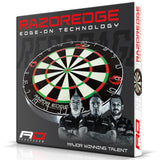 Red Dragon Razoredge Dartboard outer box image showing the retail packaging and branding