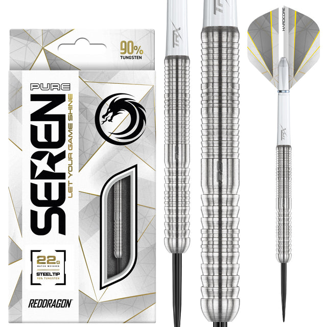 Seren 1 Pure Steel Tip Darts main product image showing the darts, packaging, flights, shafts, and included accessories