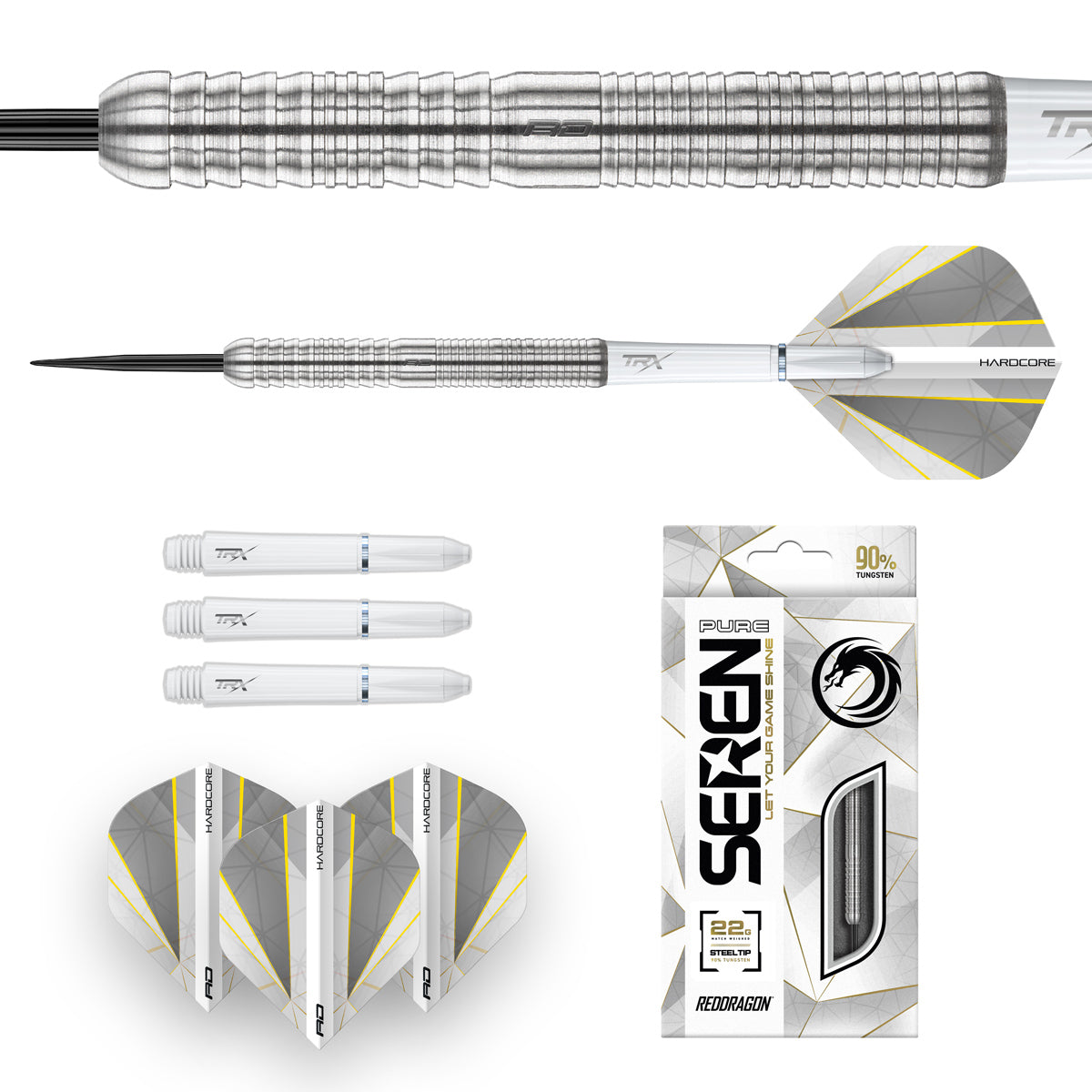 Seren 1 Pure Steel Tip Darts image displaying everything included inside the box