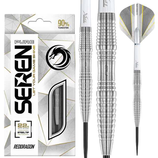 Seren 3 Pure Steel Tip Darts main product image showing the darts, packaging, flights, shafts, and included accessories