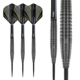 Seren 4 Onyx Steel Tip Darts complete dart overview image showing the full barrel profile and design from multiple angles