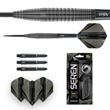 Seren 4 Onyx Steel Tip Darts image displaying everything included inside the box