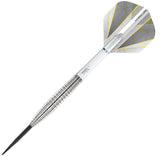 Seren 4 Pure Steel Tip Darts close up image highlighting the barrel grip texture, coating, machining, and design details