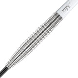 Seren 4 Pure Steel Tip Darts zoomed image highlighting the barrel grip, machining, coating, and surface detail