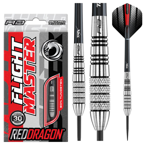 Sidewinder Steel Tip Darts product image showing the complete dart set, packaging and accessories