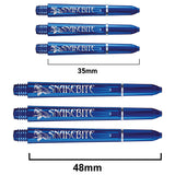 Snakebite Signature Logo Polycarbonate Dart Stems Blue main product image showing the stems, packaging, and included contents