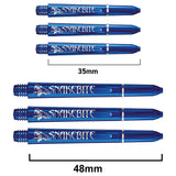 Snakebite Signature Logo Polycarbonate Dart Stems Blue main product image showing the stems, packaging, and included contents