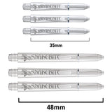 Snakebite Signature Logo Polycarbonate Dart Stems Clear main product image showing the stems, packaging, and included contents