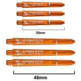 Snakebite Signature Logo Polycarbonate Dart Stems Orange main product image showing the stems, packaging, and included contents