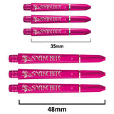 Snakebite Signature Logo Polycarbonate Dart Stems Pink main product image showing the stems, packaging, and included contents