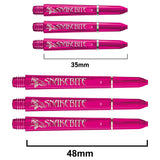 Snakebite Signature Logo Polycarbonate Dart Stems Pink main product image showing the stems, packaging, and included contents
