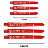Snakebite Signature Logo Polycarbonate Dart Stems Red main product image showing the stems, packaging, and included contents