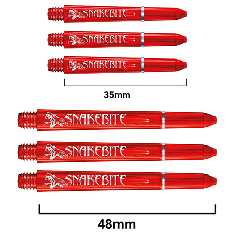 Snakebite Signature Logo Polycarbonate Dart Stems Red main product image showing the stems, packaging, and included contents