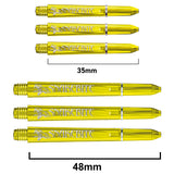 Snakebite Signature Logo Polycarbonate Dart Stems Yellow main product image showing the stems, packaging, and included contents