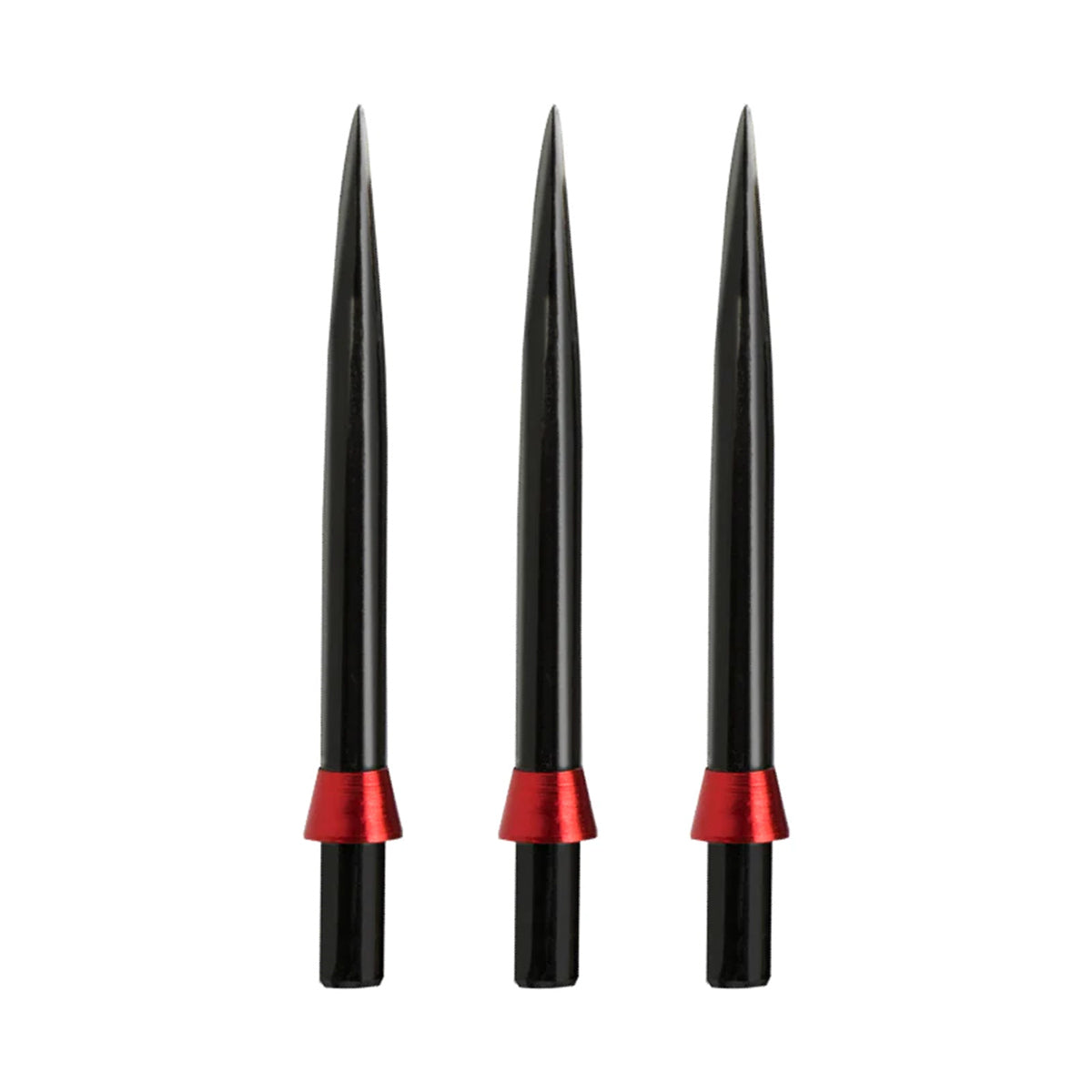 Red Dragon Specialist Black Dart Points with Trident Red alternative angle showing the point profile and finish