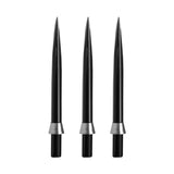Red Dragon Specialist Black Dart Points with Trident Silver alternative angle showing the point profile and finish