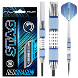 Stag Steel Tip Darts product image showing the complete dart set, packaging and accessories