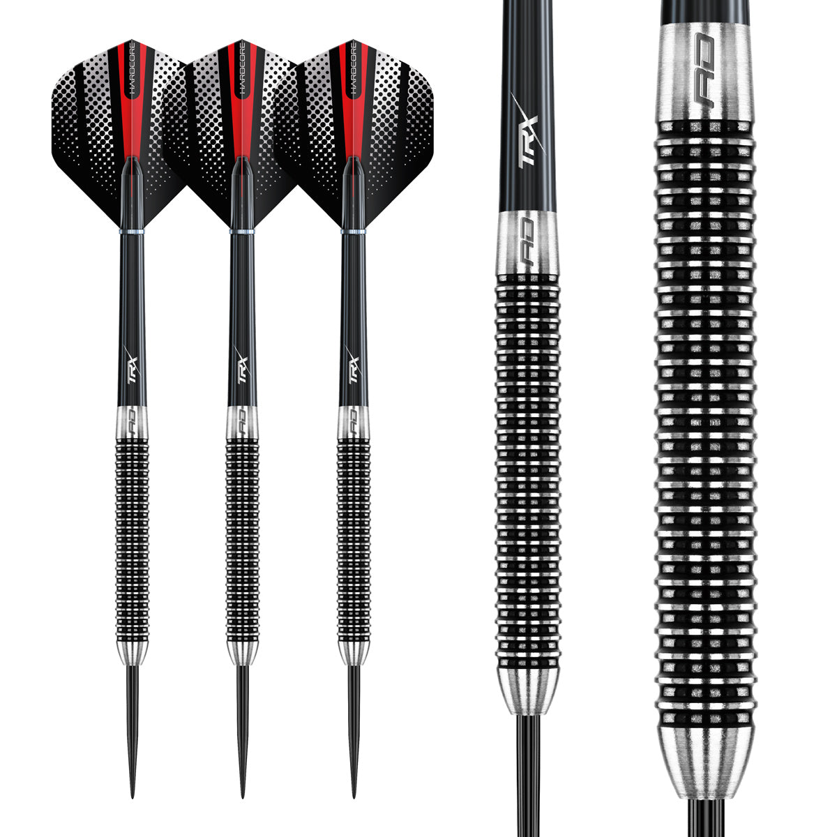 Multiple angle view of the Swingfire 1 dart barrel profile and design