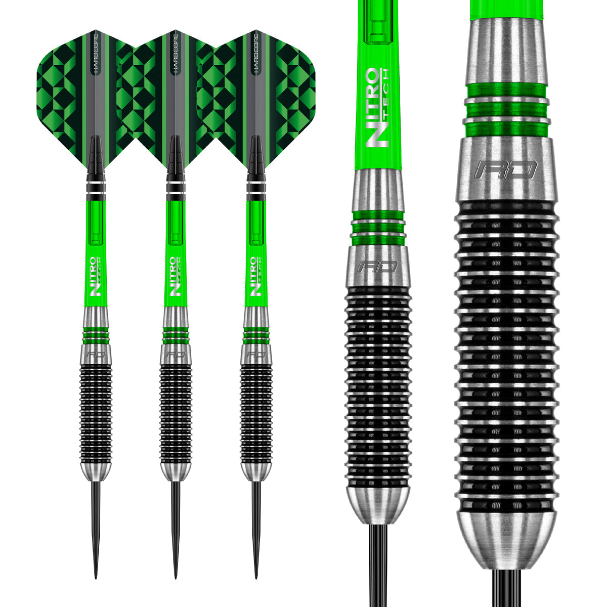 Multiple angle view of the Titan 2 dart barrel profile and design