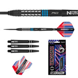 Vengeance Blue Steel Tip Darts image displaying everything included inside the box
