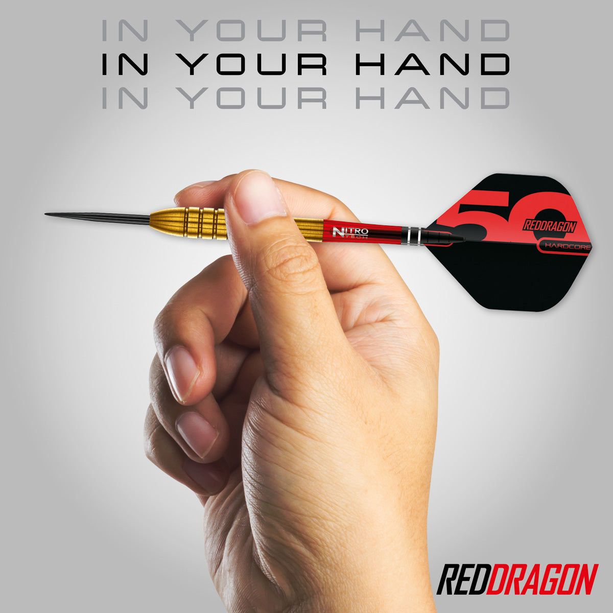 Red Dragon Virgin 5 Steel Tip Darts close up image highlighting the barrel grip texture, coating, machining, and design details