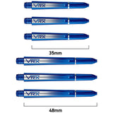 VRX Polycarbonate Dart Stems Blue main product image showing the stems, packaging, and included contents