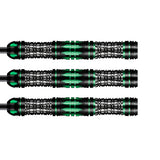 AI Cyberpunk Steel Tip Darts close up image showing detailed grip patterns, machining, coating, and precision craftsmanship