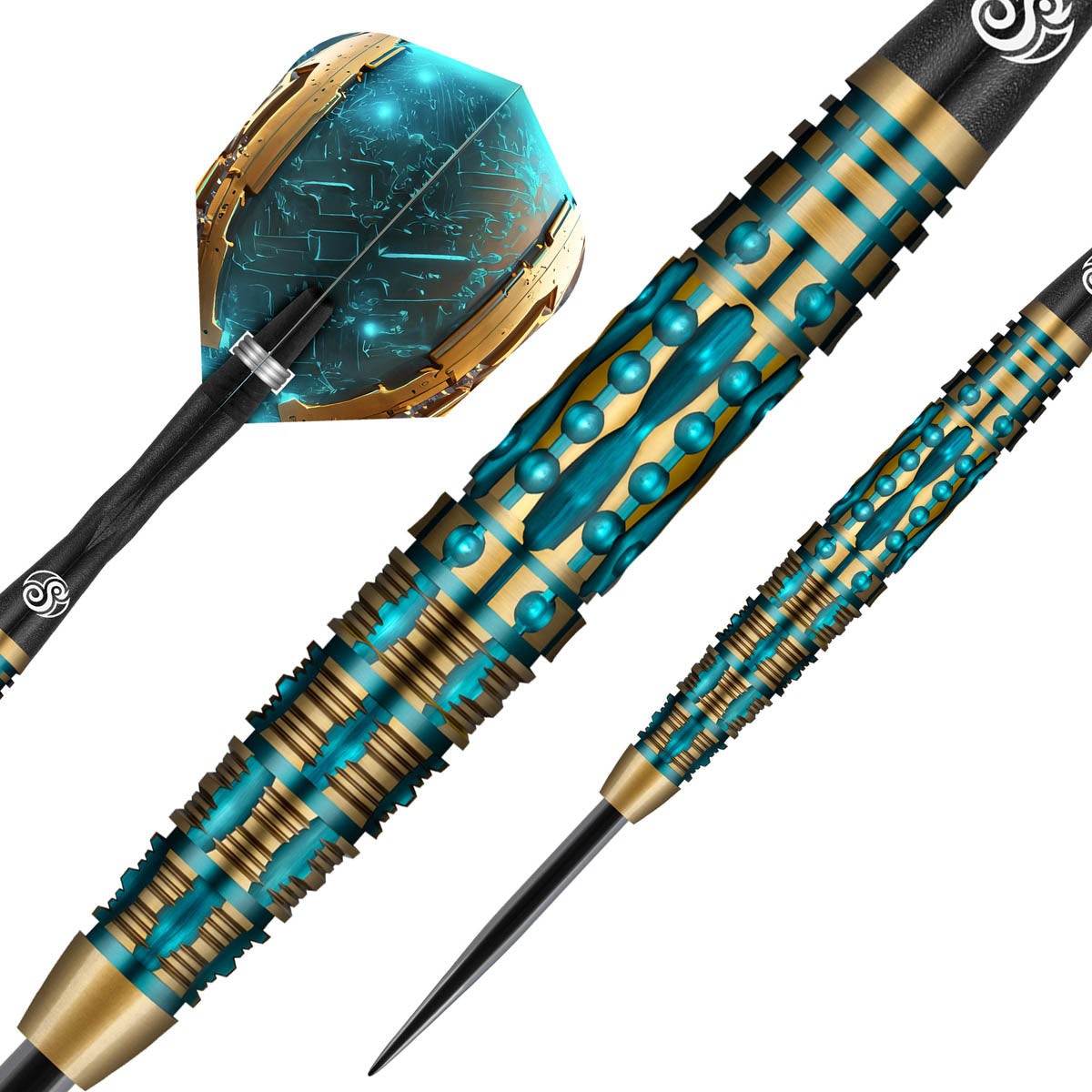 AI Replicant Steel Tip Darts dynamic product image highlighting the full dart setup and barrel design