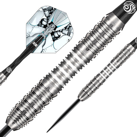 AI Scorpula Steel Tip Darts dynamic product image highlighting the full dart setup and barrel design