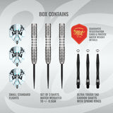 AI Scorpula Steel Tip Darts contents image displaying everything included inside the package