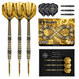 Alchemy Auro Steel Tip Darts main product image showing the darts, packaging, flights, shafts, and included accessories