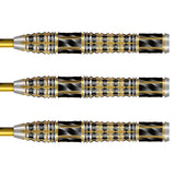 Alchemy Auro Steel Tip Darts close up image showing detailed grip patterns, machining, coating, and precision craftsmanship