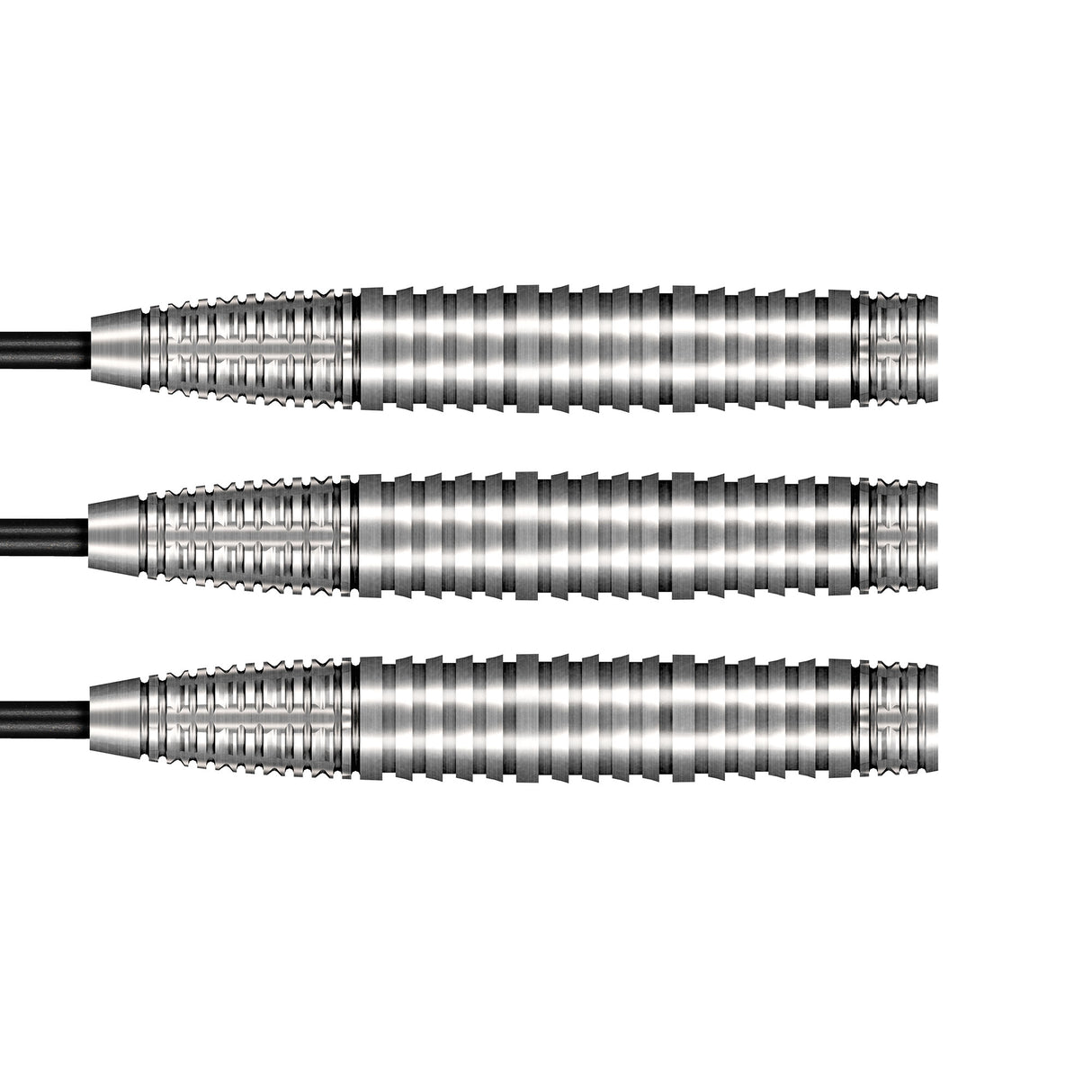 Badlands Krush Steel Tip Darts close up image showing detailed grip patterns, machining, coating, and precision craftsmanship