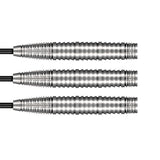 Badlands Krush Steel Tip Darts close up image showing detailed grip patterns, machining, coating, and precision craftsmanship