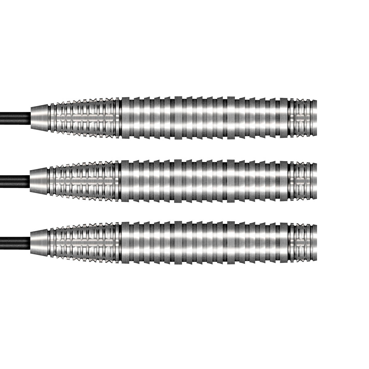 Badlands Krush Steel Tip Darts close up image showing detailed grip patterns, machining, coating, and precision craftsmanship