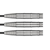 Badlands Krush Steel Tip Darts close up image showing detailed grip patterns, machining, coating, and precision craftsmanship